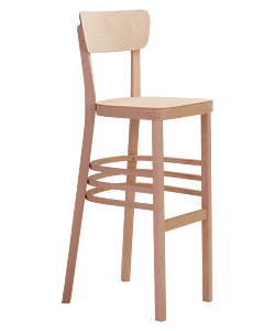 Nico BAR stool P for homes and restaurants can complement Nico dining chairs in interiors. From the Czech manufacturer Sádlík, it is possible to order tables in the same wood stain color and the appropriate height for the bar stools